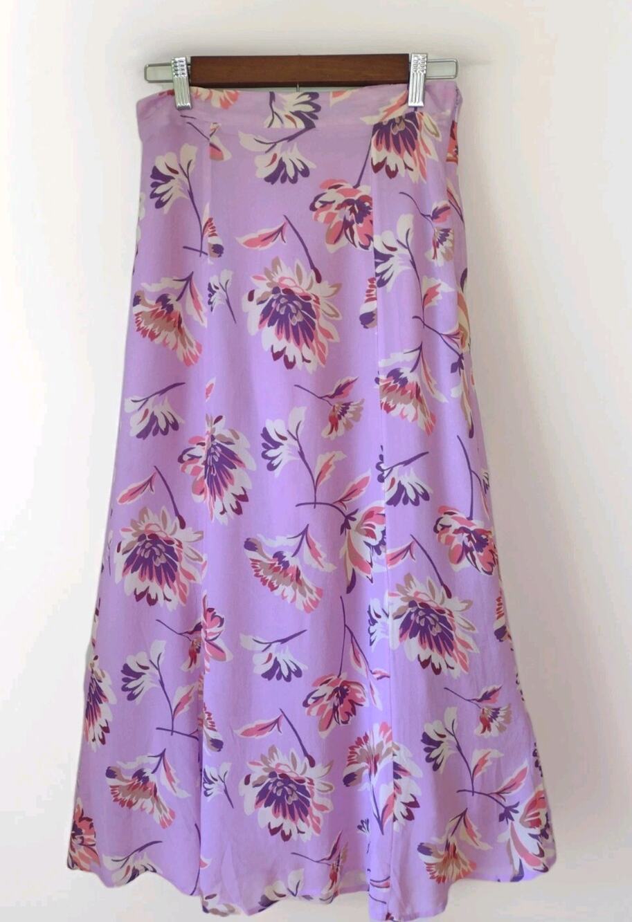 Midi Skirt floral Lavender Sz XS lined Boho cottage corp Sundance Josephine